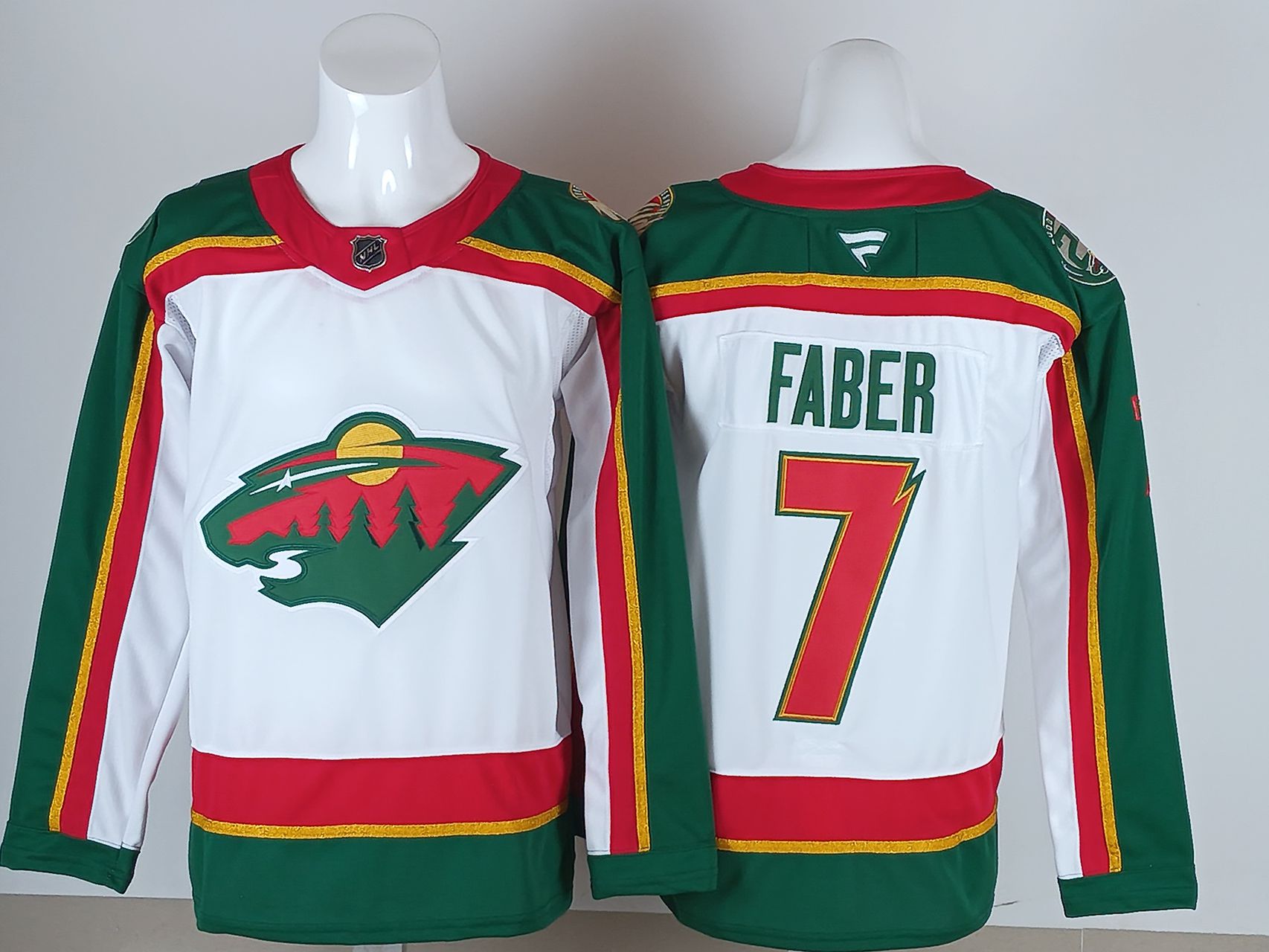 Men 2026 Minnesota Wild #7 Faber White Green NHL Jersey style 01-0